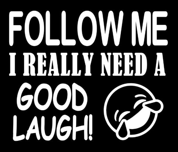 Follow me, I need a good laugh decal